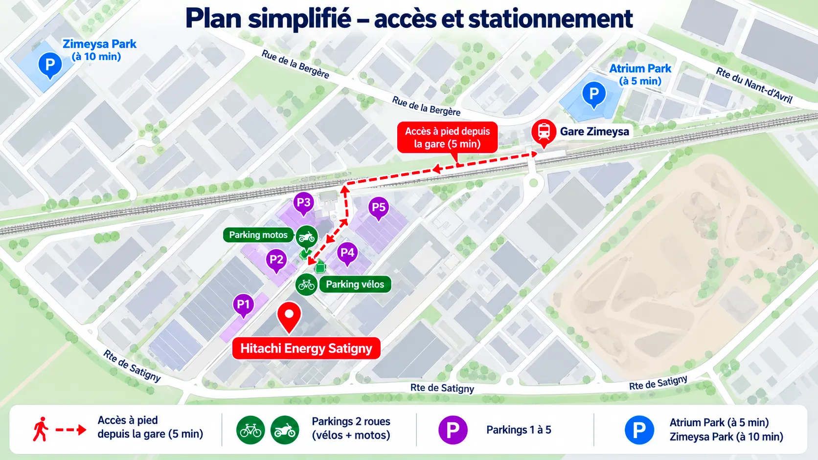 Plan d'accès au bâtiment Hitachy Energy.